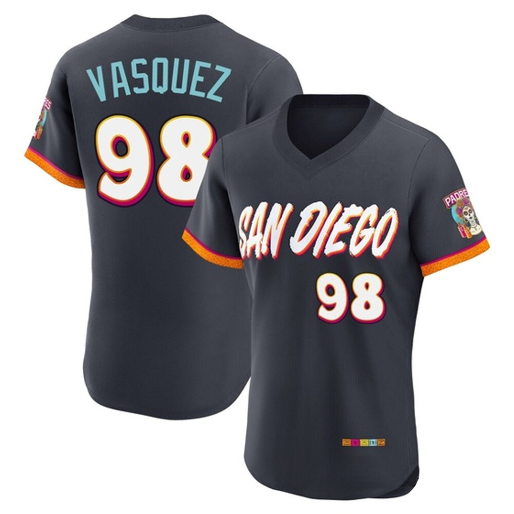 S.Diego Padres #98 Randy Vasquez Player Obsidian 2026 City Connect Home Limited Elite T-shirt Hdoa Stitched Jerseys