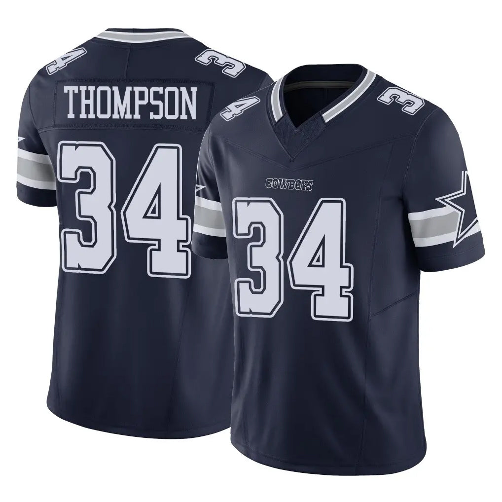 D.Cowboys #34 Jalen Thompson Player Navy Limited Vapor F.U.S.E. Home Game Hdoa Stitched Jerseys