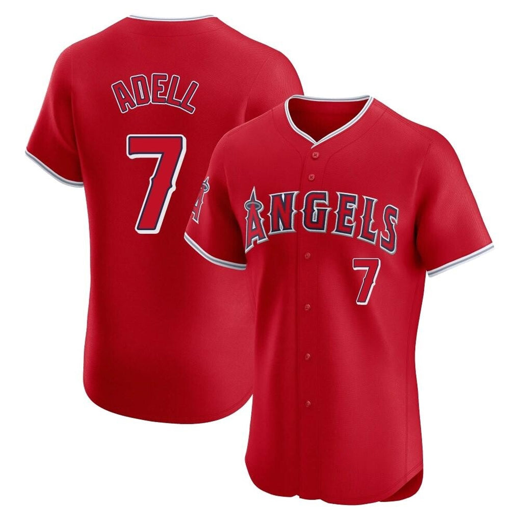 LA.Angels #7 Jo Adell Player Red Home Limited Elite Hdoa Stitched Jerseys