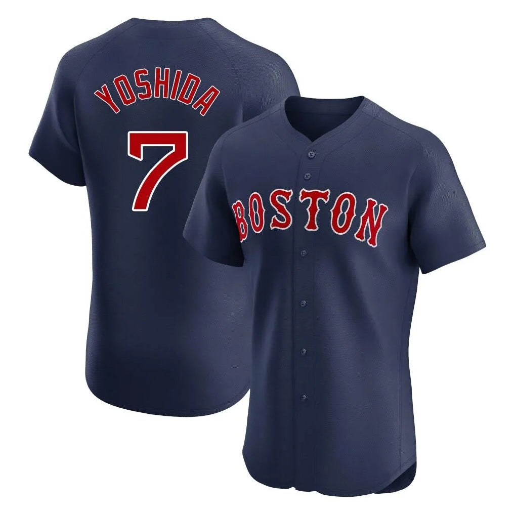 B.Red Sox #7 Masataka Yoshida Player Navy Limited Elite Home Game Hdoa Stitched Jerseys