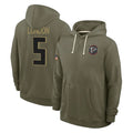 A.Falcons #5 Drake London Player Olive 2025 Salute to Service Hoodies Hdoa Stitched Jerseys