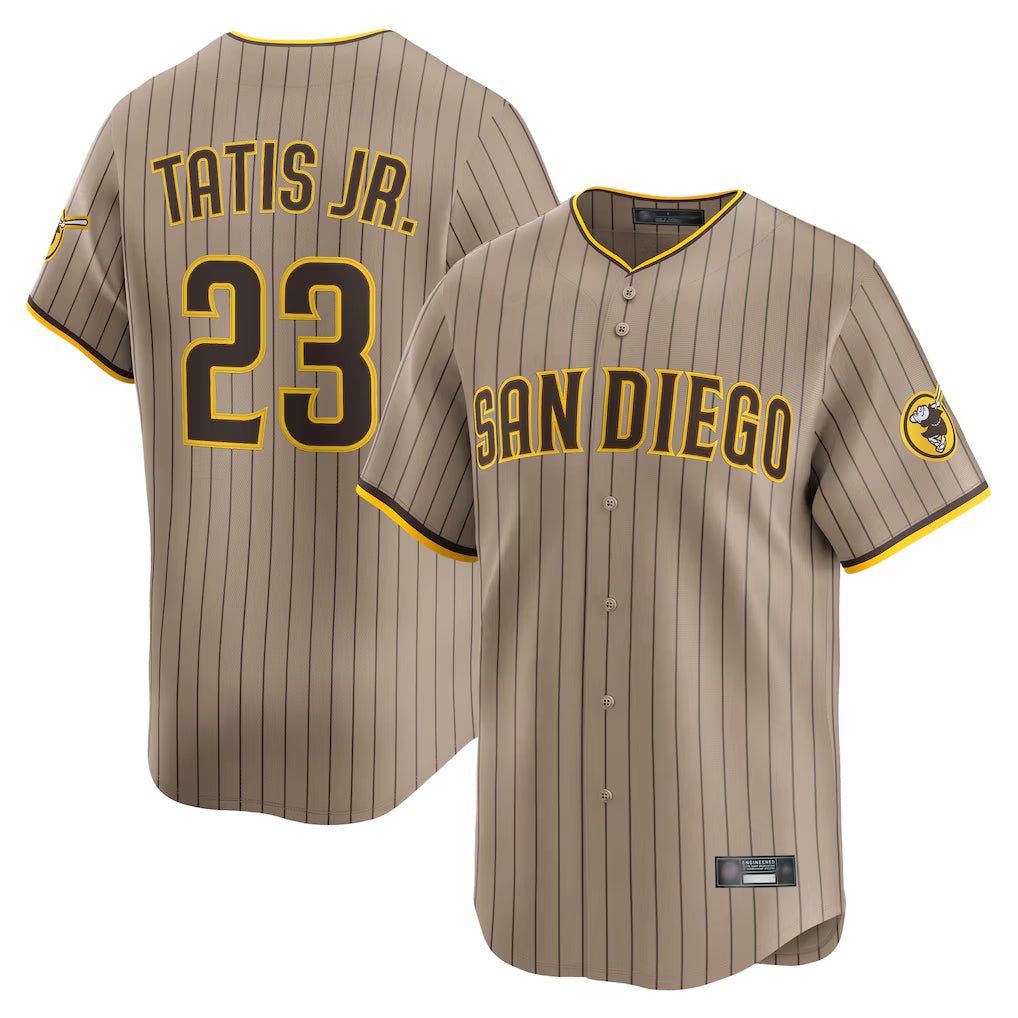 S.Diego Padres #23 Fernando Tatis Jr Player Khaki Home Limited Hdoa Stitched Jerseys