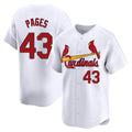 St. Louis Cardinals #43 Pedro Pages Player White Home Limited Hdoa Stitched Jerseys