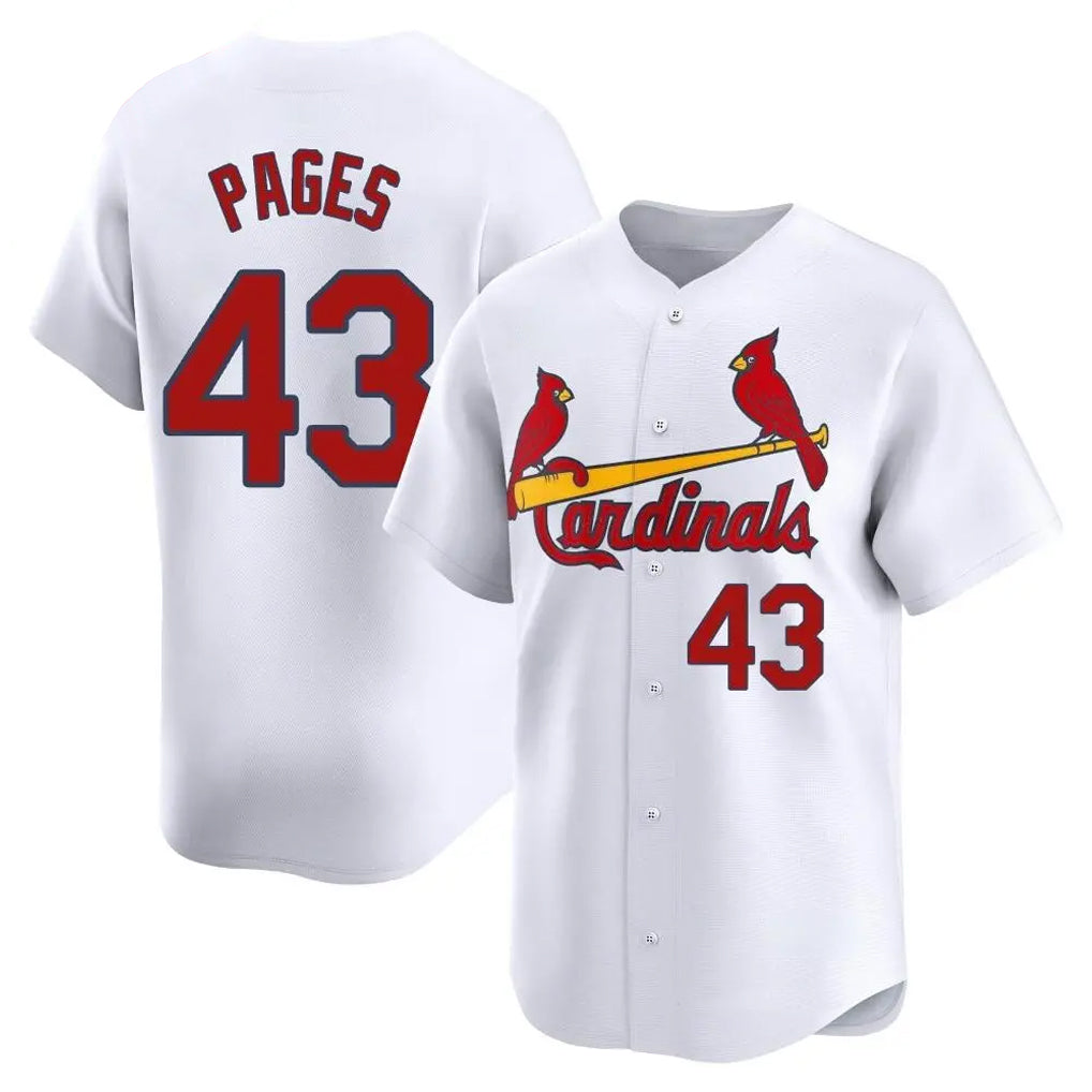 St. Louis Cardinals #43 Pedro Pages Player White Home Limited Hdoa Stitched Jerseys