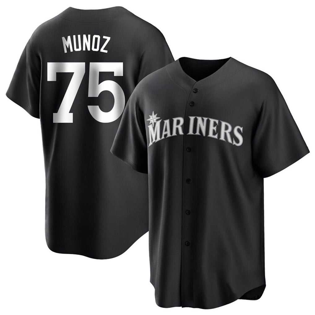S.Mariners #75 Andres Munoz Player Black Home Limited Hdoa Stitched Jerseys