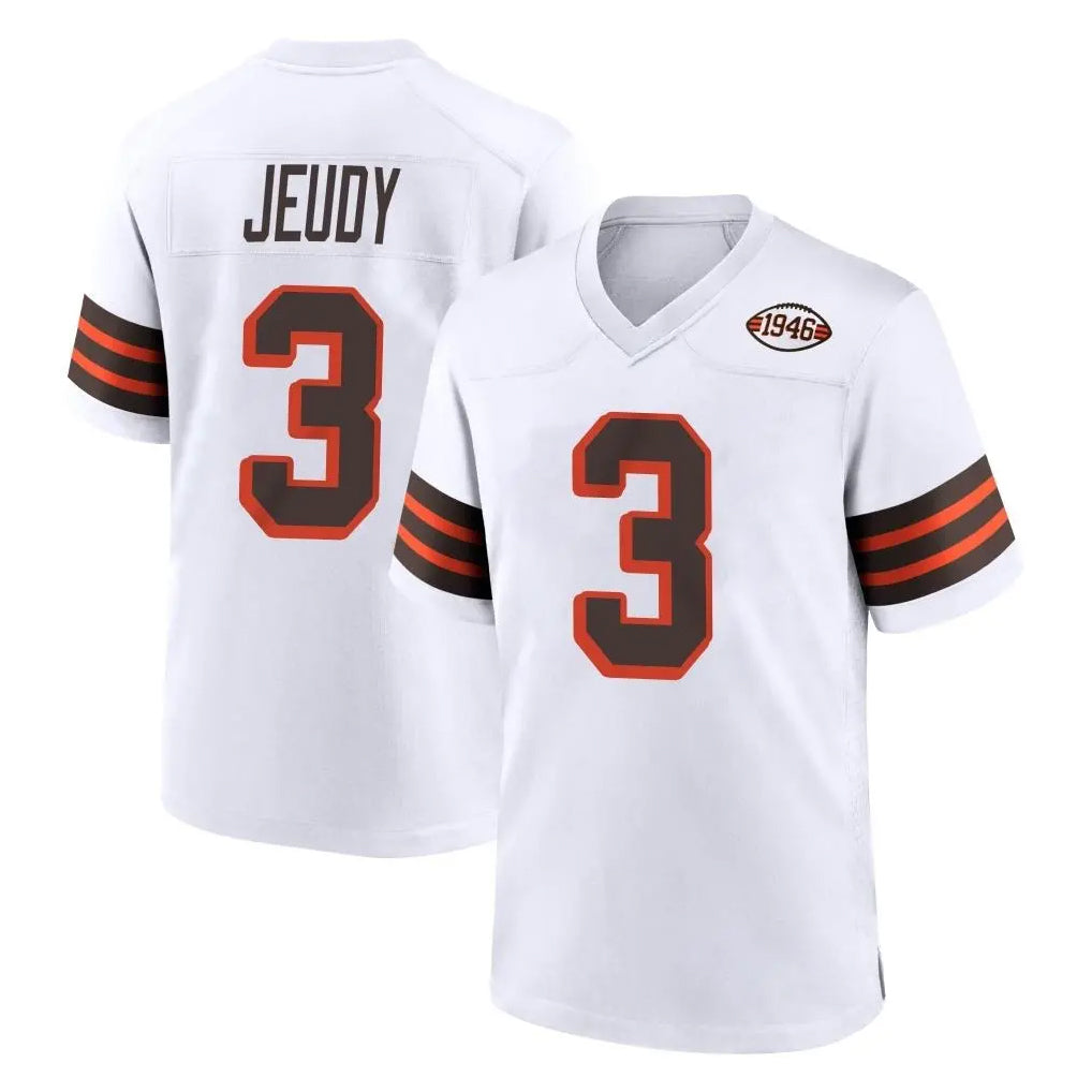 C.Browns #3 Jerry Jeudy Player White Alternate Home Game Hdoa Stitched Jerseys