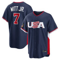 KC.Royals #7 Bobby Witt Jr. Player Navy USA 2026 World Classic Game Hdoa Stitched Jerseys