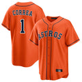 H.Astros #1 Carlos Correa Player Orange Home Game Hdoa Stitched Jerseys