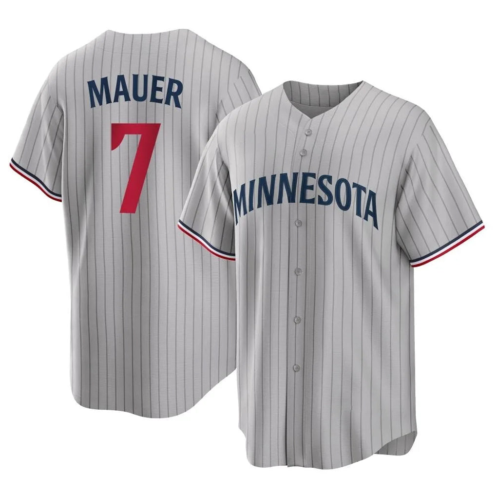 M.Twins #7 Joe Mauer Player Gray Game Limited Home Hdoa Stitched Jerseys