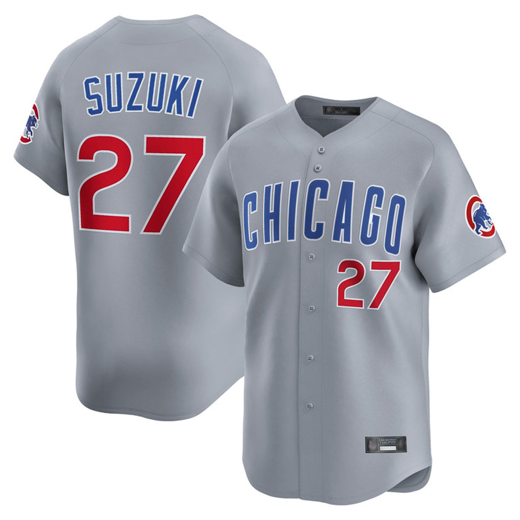 C.Cubs #27 Seiya Suzuki Player Gray Road Limited Home Hdoa Stitched Jerseys