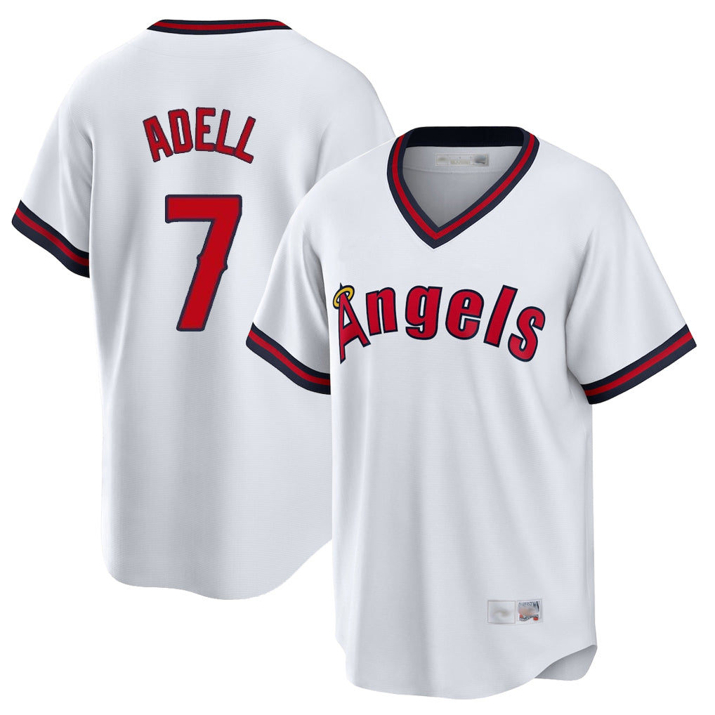 LA.Angels #7 Jo Adell Player White T-shirt Home Game Hdoa Stitched Jerseys