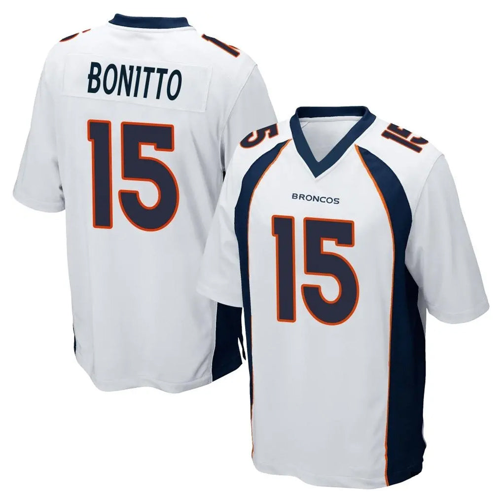D.Broncos #15 Nik Bonitto Player White Game Hdoa Stitched Jerseys