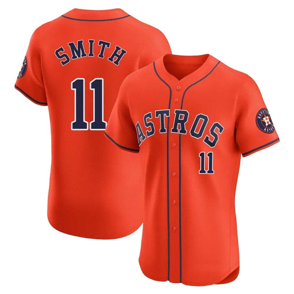 H.Astros #11 Cam Smith Player Orange Home Limited Elite Hdoa Stitched Jerseys