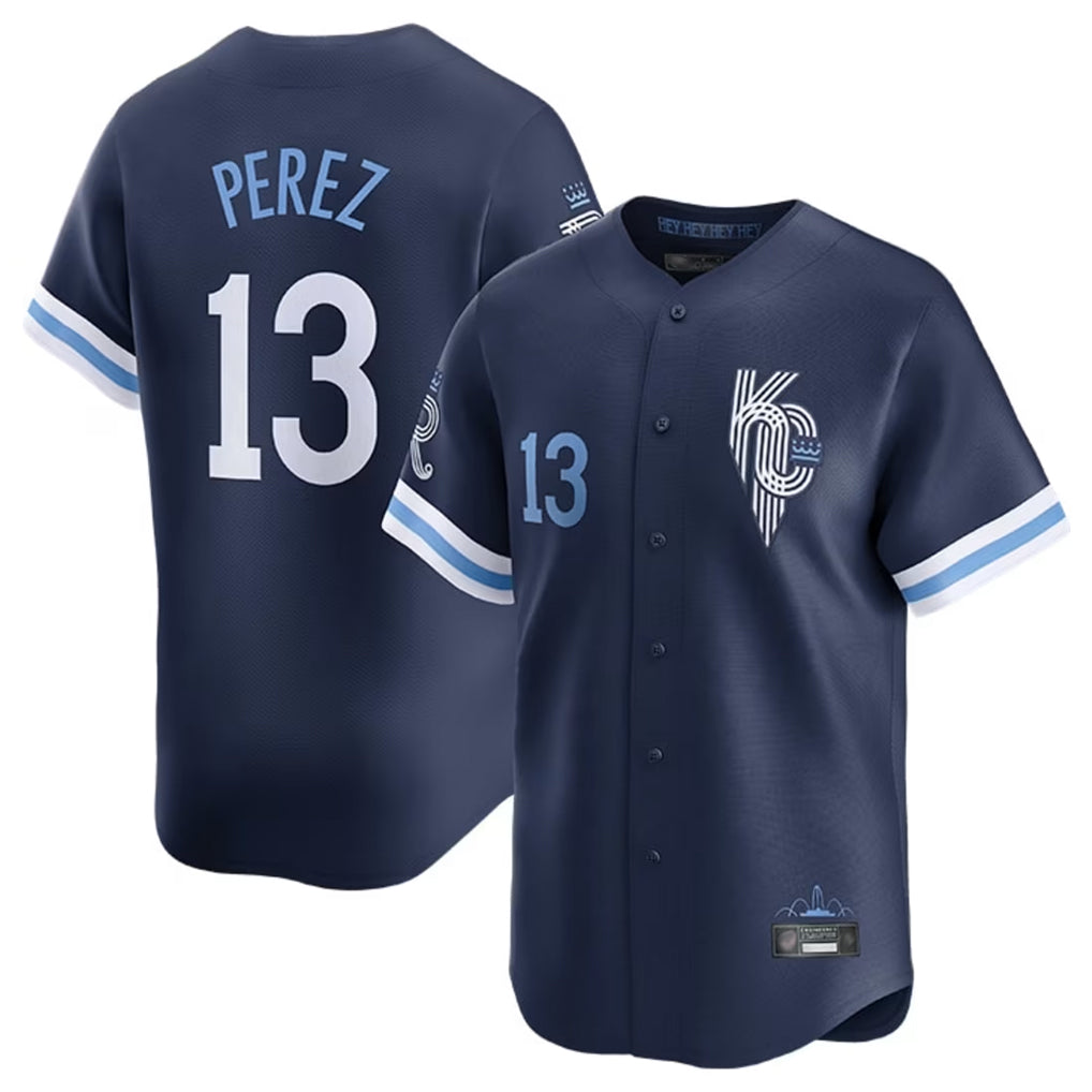 KC.Royals #13 Salvador Perez Player Navy City Connect Limited Home Hdoa Stitched Jerseys