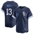 KC.Royals #13 Salvador Perez Player Navy City Connect Limited Home Hdoa Stitched Jerseys