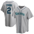 S.Mariners #2 Cole Young Player Gray Home Game Hdoa Stitched Jerseys