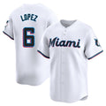 M.Marlins #6 Otto Lopez Player White  Home Limited Hdoa Stitched Jerseys