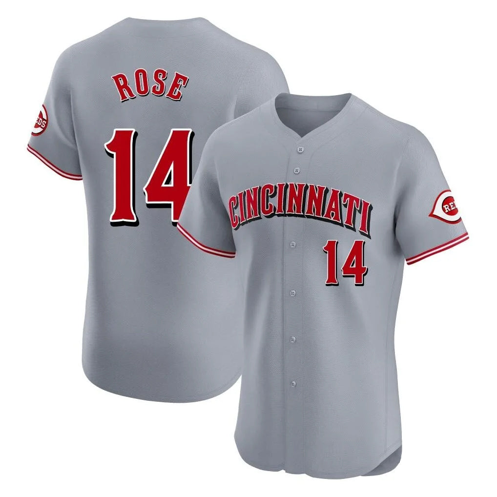 C.Reds #14 Pete Rose Player Gray Limited Elite Home Hdoa Stitched Jerseys