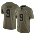 D.Cowboys #9 KaVontae Turpin Player Olive Salute to Service Limited Game Hdoa Stitched Jerseys