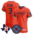 H.Astros #3 Jeremy Pena Player Orange City Connect Texas Patch Vapor Premier Limited Elite Home Hdoa Stitched Jerseys