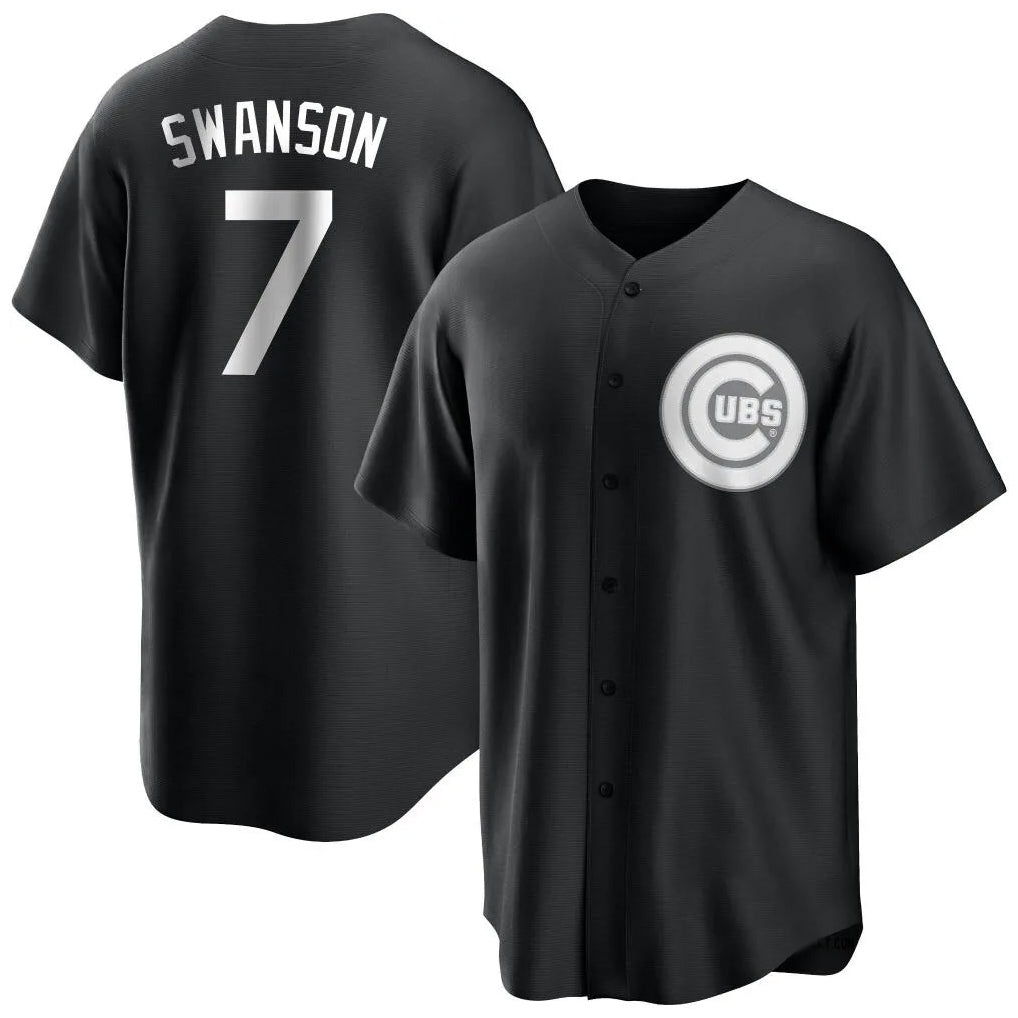 C.Cubs #7 Dansby Swanson Player Black Game Hdoa Stitched Jerseys