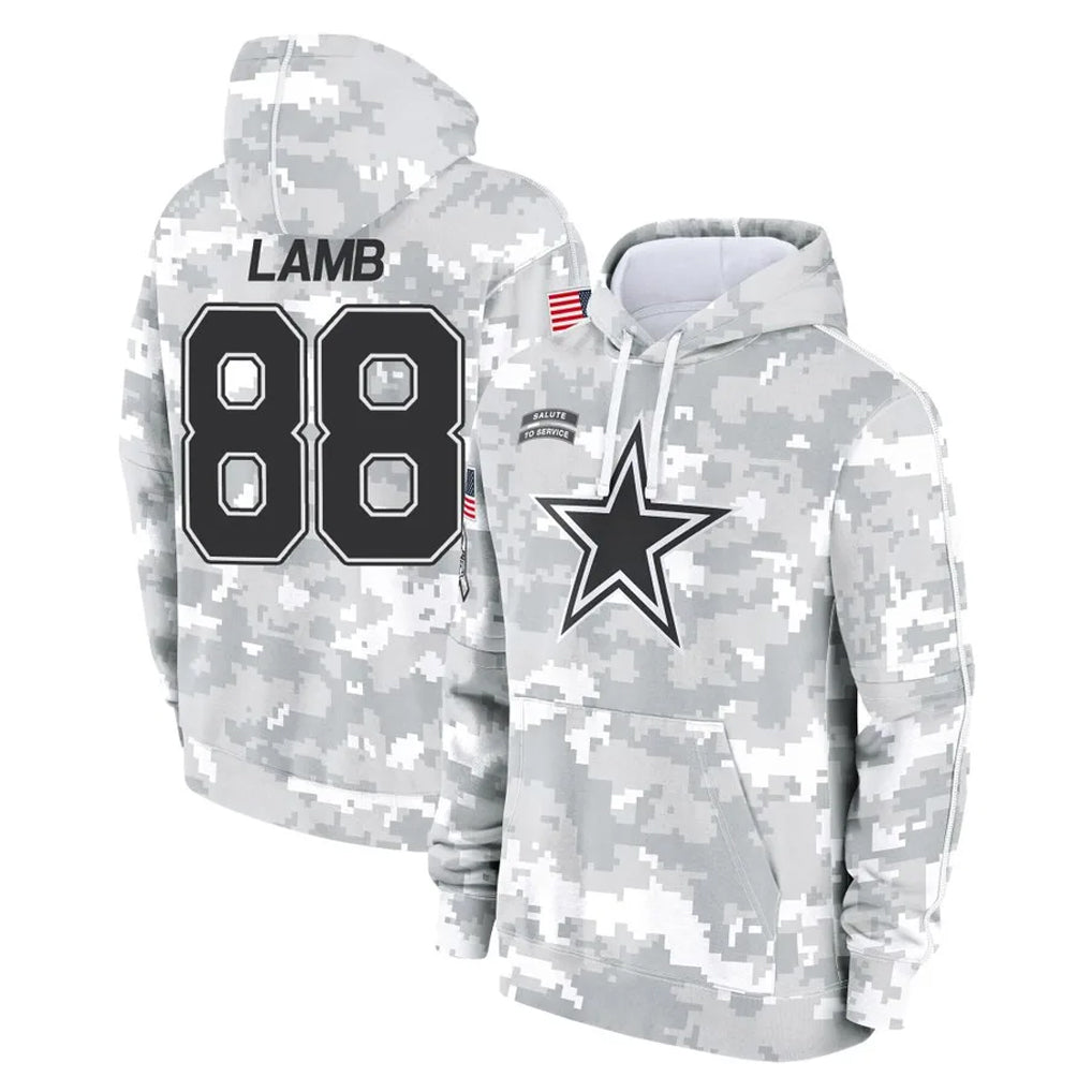 D.Cowboys #88 CeeDee Lamb Player Arctic Camo Salute to Service Hoodies Limited Game Hdoa Stitched Jerseys