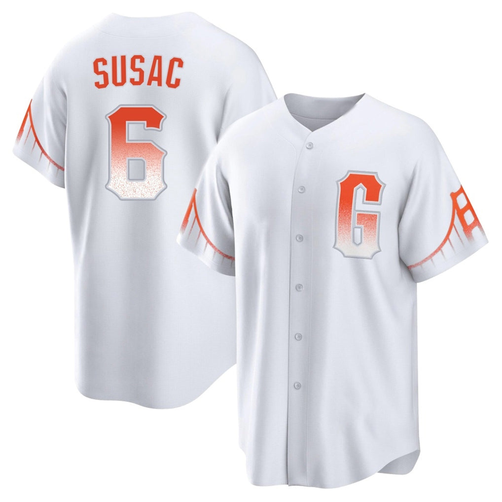 SF.Giants #6 Daniel Susac Player White City Connect Home Game Hdoa Stitched Jerseys
