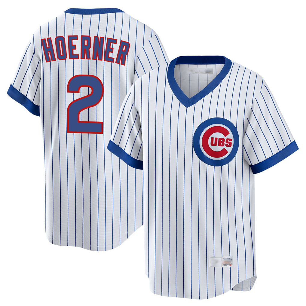 C.Cubs #2 Nico Hoerner Player White T-shirt Cooperstown Collection Limited Hdoa Stitched Jerseys