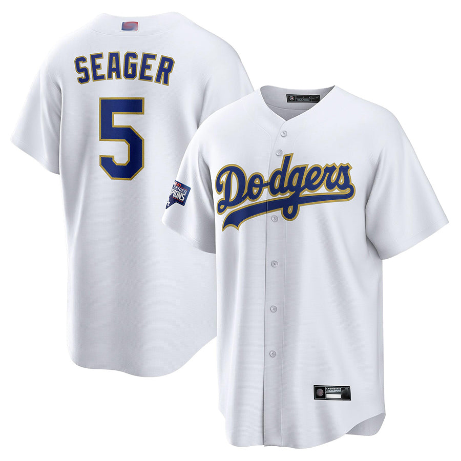LA. Dodgers #5 Corey Seager Player White Cool Base Home Hdoa Stitched Jerseys