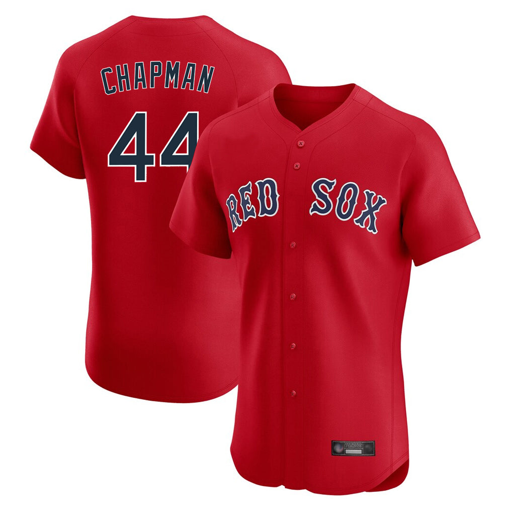 B.Red Sox #44 Aroldis Chapman Player Red Limited Elite Home Game Hdoa Stitched Jerseys