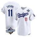 LA.Dodgers #11 Roki Sasaki Player White World Series Limited Home Hdoa Stitched Jerseys