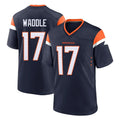 D.Broncos #17 Jaylen Waddle Player Navy Home Game Hdoa Stitched Jerseys
