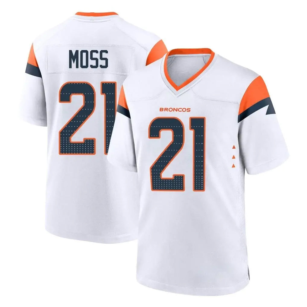 D.Broncos #21 Riley Moss Player White Home Game Hdoa Stitched Jerseys