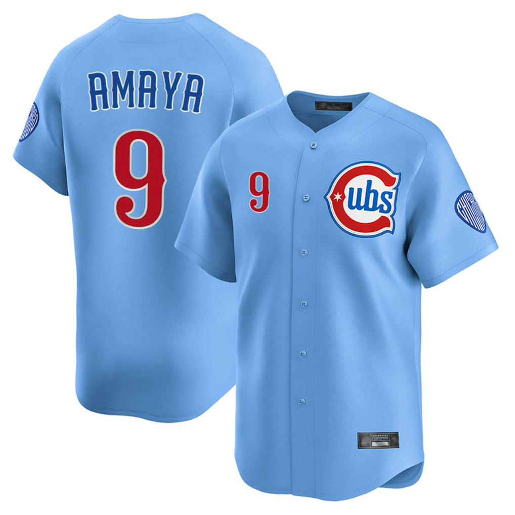 C.Cubs #9 Miguel Amaya Player Light Blue Limited Home Hdoa Stitched Jerseys