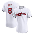 C.Guardians #6 David Fry Player White Limited Elite Home Hdoa Stitched Jerseys