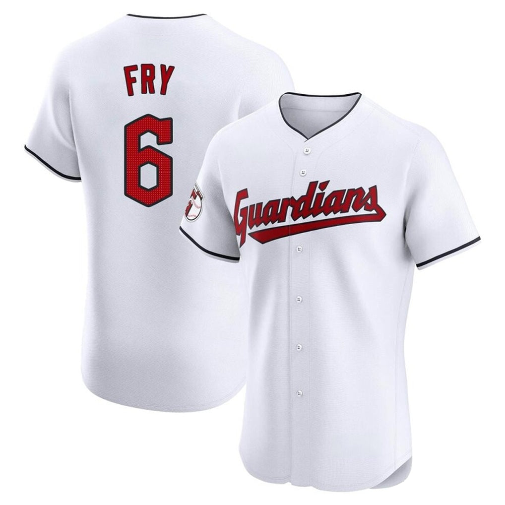 C.Guardians #6 David Fry Player White Limited Elite Home Hdoa Stitched Jerseys