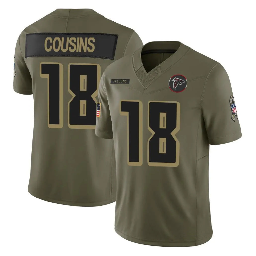 A.Falcons #18 Kirk Cousins Player Olive Salute To Service Limited Home Game Hdoa Stitched Jerseys