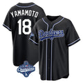 LA.Dodgers #18 Yoshinobu Yamamoto Player Black World Series Meet Carbon Limited Home Hdoa Stitched Jerseys