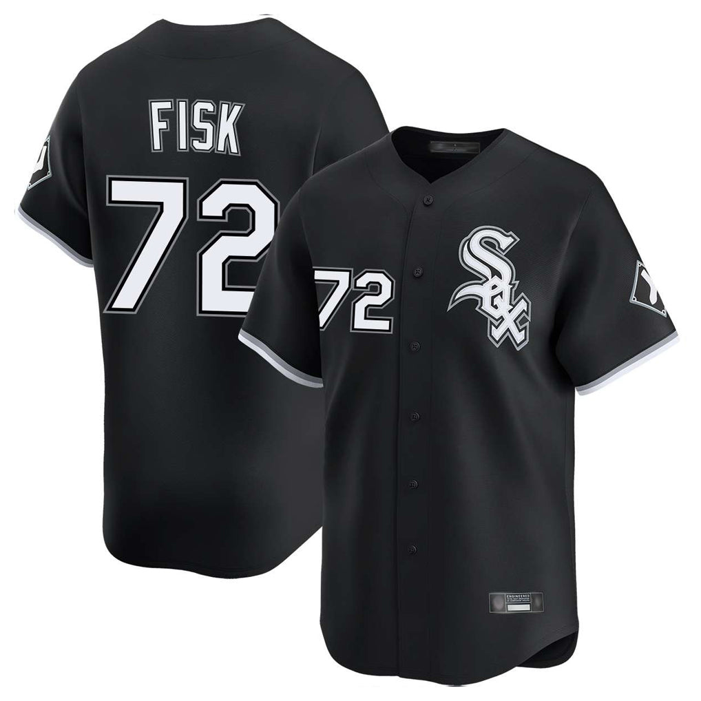 C.White Sox #72 Carlton Fisk Player Black Limited Home Hdoa Stitched Jerseys