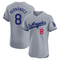 LA.Dodgers #8 Enrique Hern¨¢ndez Player Gray Limited Elite Home Hdoa Stitched Jerseys
