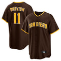 S.Diego Padres #11 Yu Darvish Player Brown Alternate Replica Game Hdoa Stitched Jerseys