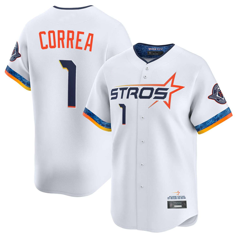 H.Astros #1 Carlos Correa Player White City Connect Limited Home Hdoa Stitched Jerseys