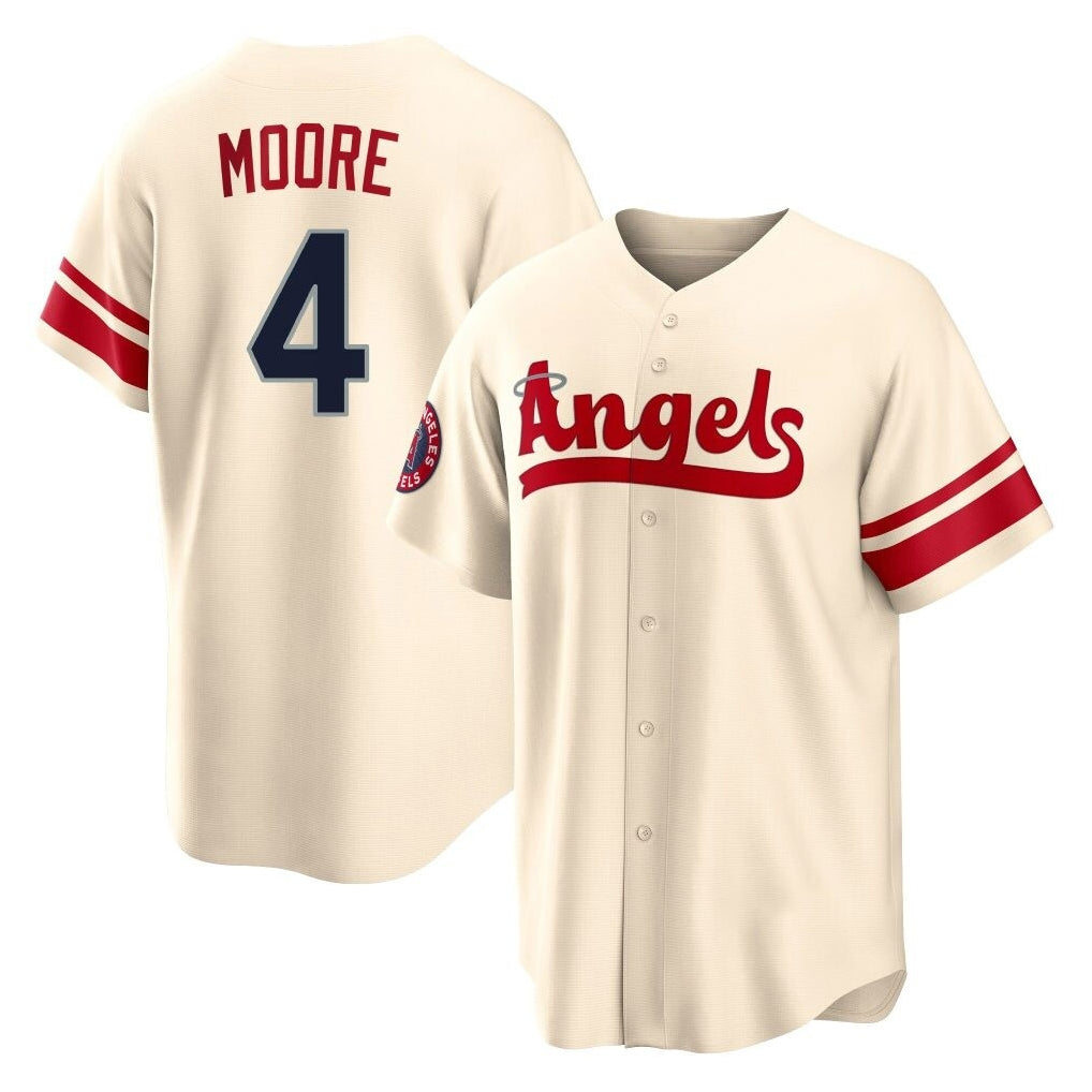 LA.Angels #4 Christian Moore Player Cream City Connect Home Hdoa Stitched Jerseys