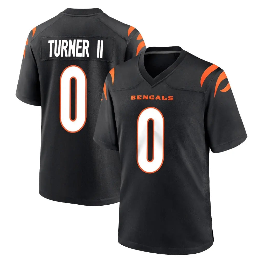 C.Bengals #0 DJ Turner II Player Black Home Game Hdoa Stitched Jerseys