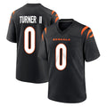 C.Bengals #0 DJ Turner II Player Black Home Game Hdoa Stitched Jerseys
