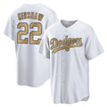 LA.Dodgers #22 Clayton Kershaw Player Gold Collection Game Home Hdoa Stitched Jerseys