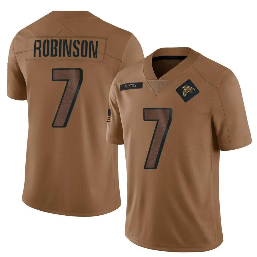 A.Falcons #7 Bijan Robinson Player Brown Salute To Service Limited Hdoa Stitched Jerseys
