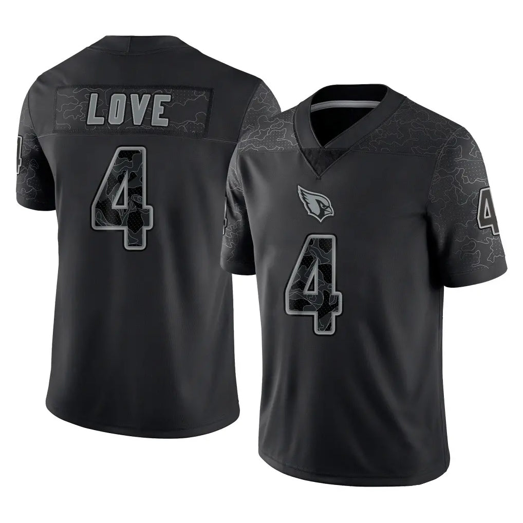 A.Cardinals #4 Jeremiyah Love Player Black RFLCTV Limited Home Game Hdoa Stitched Jerseys