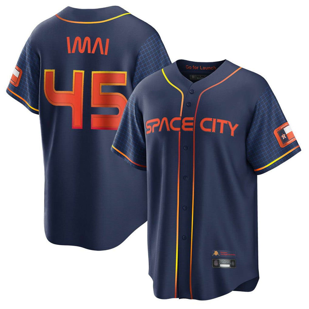 H.Astros #45 Tatsuya Imai Player Navy City Connect Home Game Hdoa Stitched Jerseys