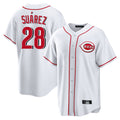 C.Reds #28 Eugenio Su¨¢rez Player White Game Home Hdoa Stitched Jerseys